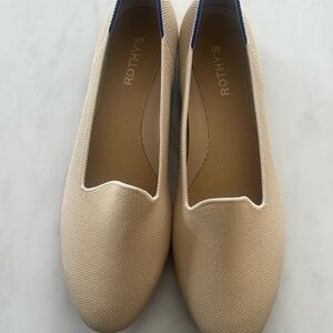 Rothy's Lounger Loafer Cream Knit Slip-On Flats